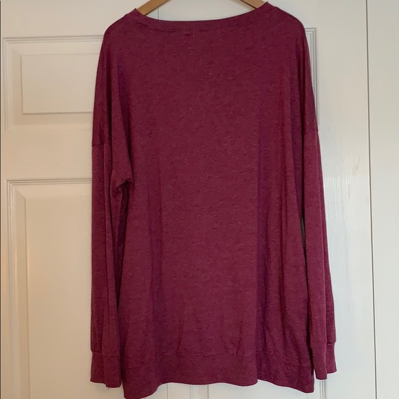 Purple Long-Sleeve Tee with Pockets XXL - Picture 2 of 5